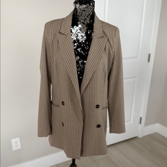 Rachel Zoe Brown Checkered Blazer - Picture 2 of 6